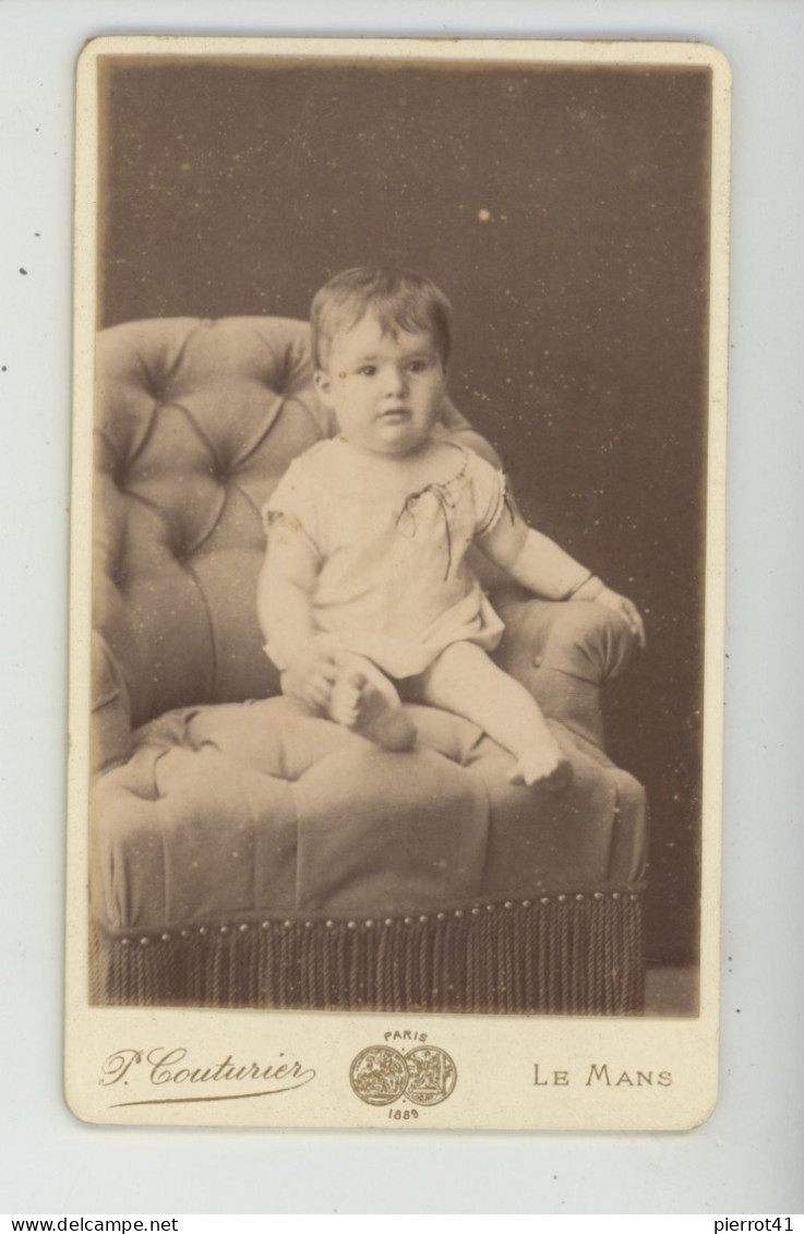 PHOTOS ORIGINALES - CDV AV. 1900 - Portrait Enfant - Photo. COUTURIER  39 Avenue Thiers , LE MANS - Alte (vor 1900)