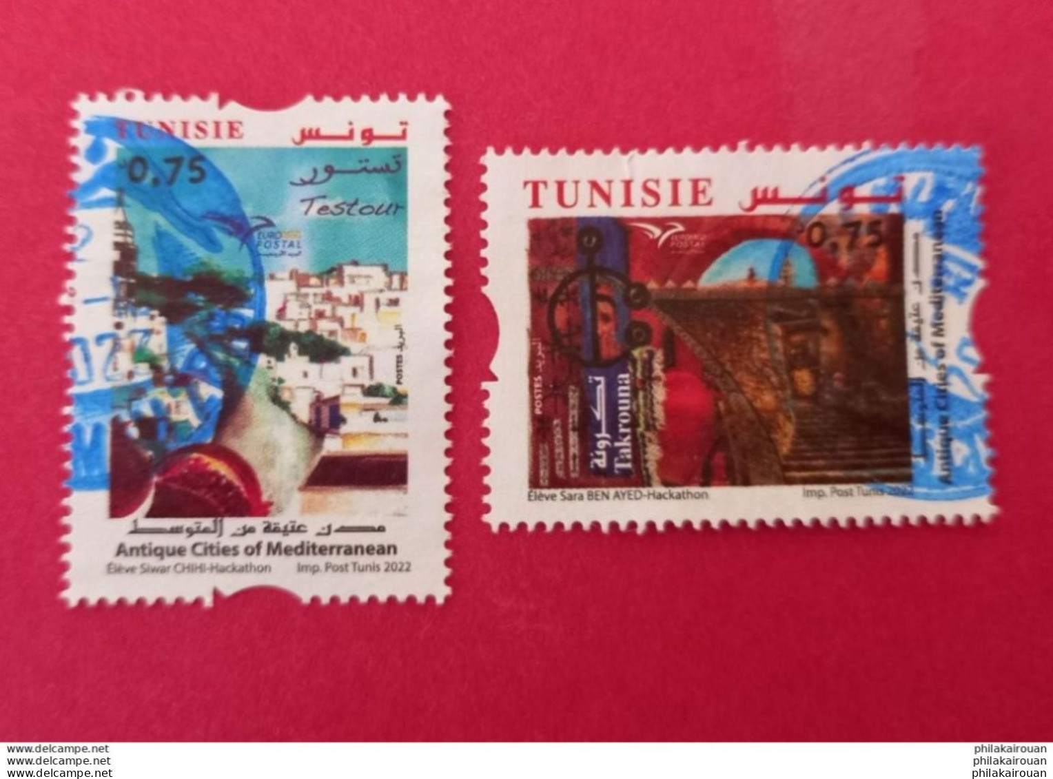 Tunisia - 2022 - Tunisie  . Euromed - Antique Cities Of Mediterranean - Testour And Takrouna - Obli - Tunisie (1956-...)