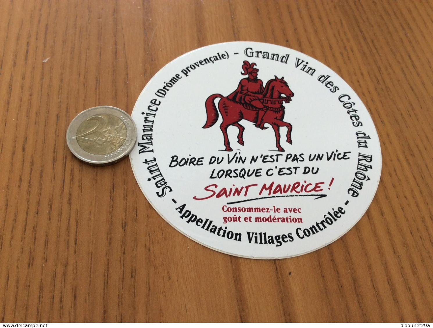 Autocollant, Sticker «Grand Vin Des Côtes Du Rhône - Saint Maurice (26)» (cheval) - Autocollants