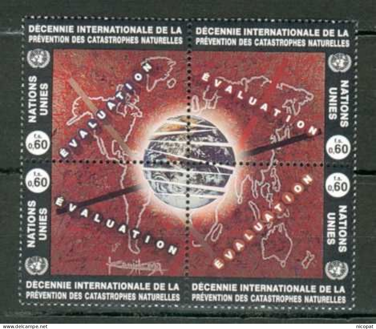 ONU GENEVE MNH ** 270-273 Prévention Des Catastrophes Naturelles Carte Asie Amérique Europe - Unused Stamps