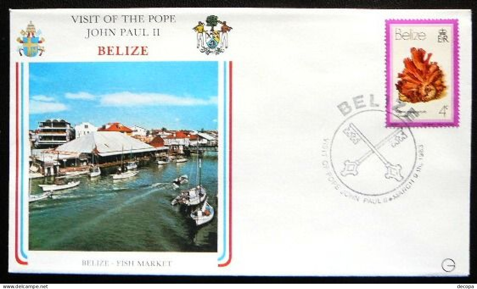 FDC Pausreizen - Voyages Du Pape - Visites Of The Pope    -   Belize - Belice (1973-...)