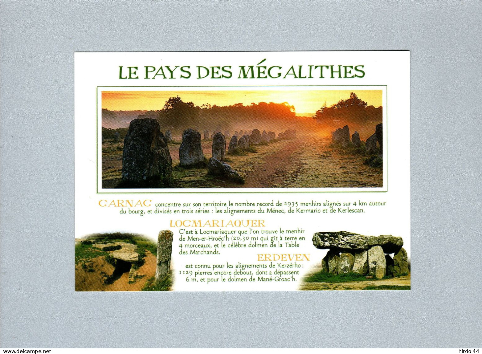Carnac, Locmariaquer Et Erdeven (56) : Le Pays Des Mégalithes - Dolmen & Menhire