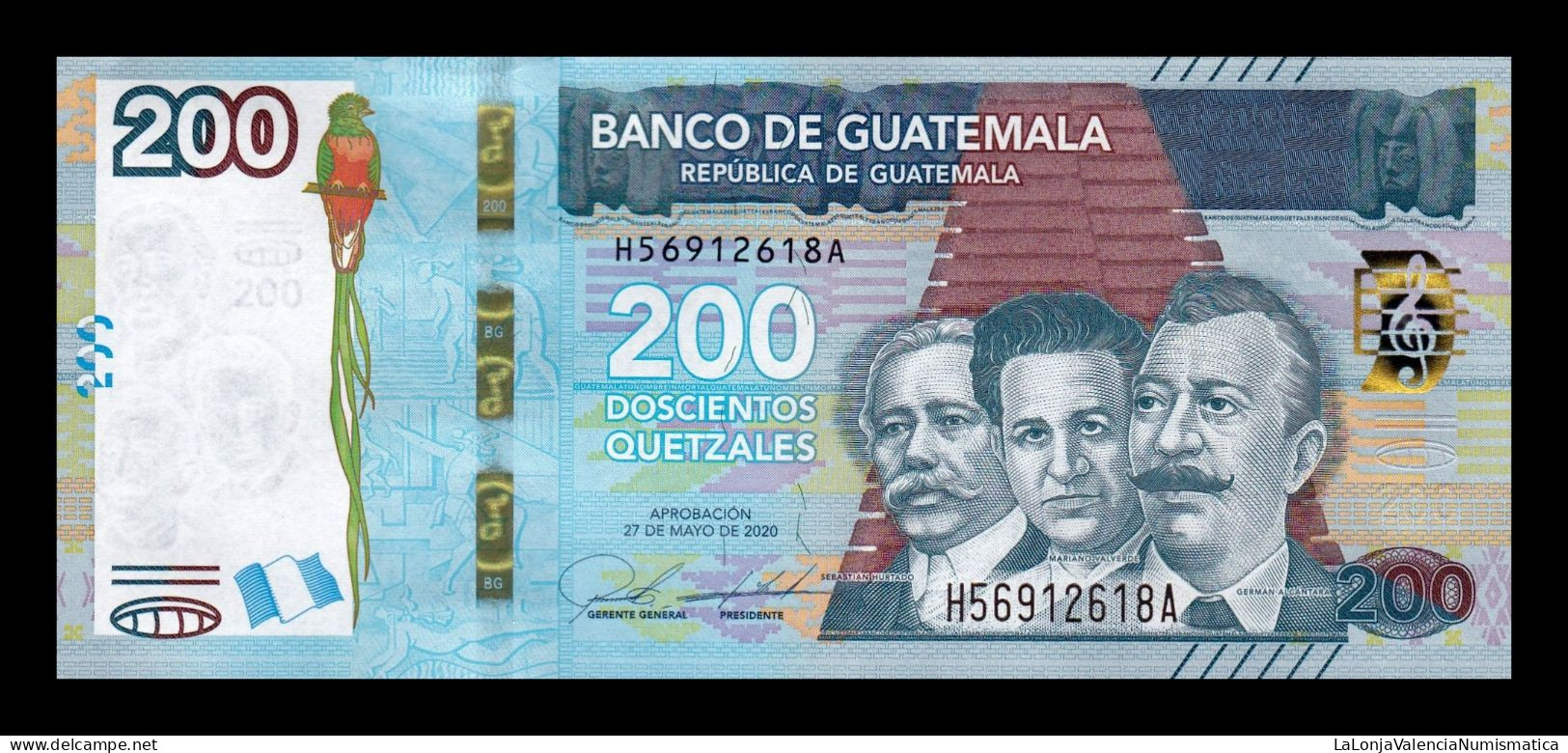 Guatemala 200 Quetzales 2020 (2024) Pick 127 New Sc Unc - Guatemala