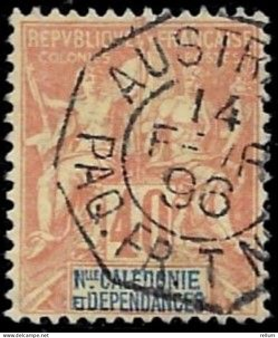 Nouvelle Calédonie 1892 - Yvert N° 50  - Michel N° 47 Oblitéré Paquebot !! Signé Dommergues - Usados