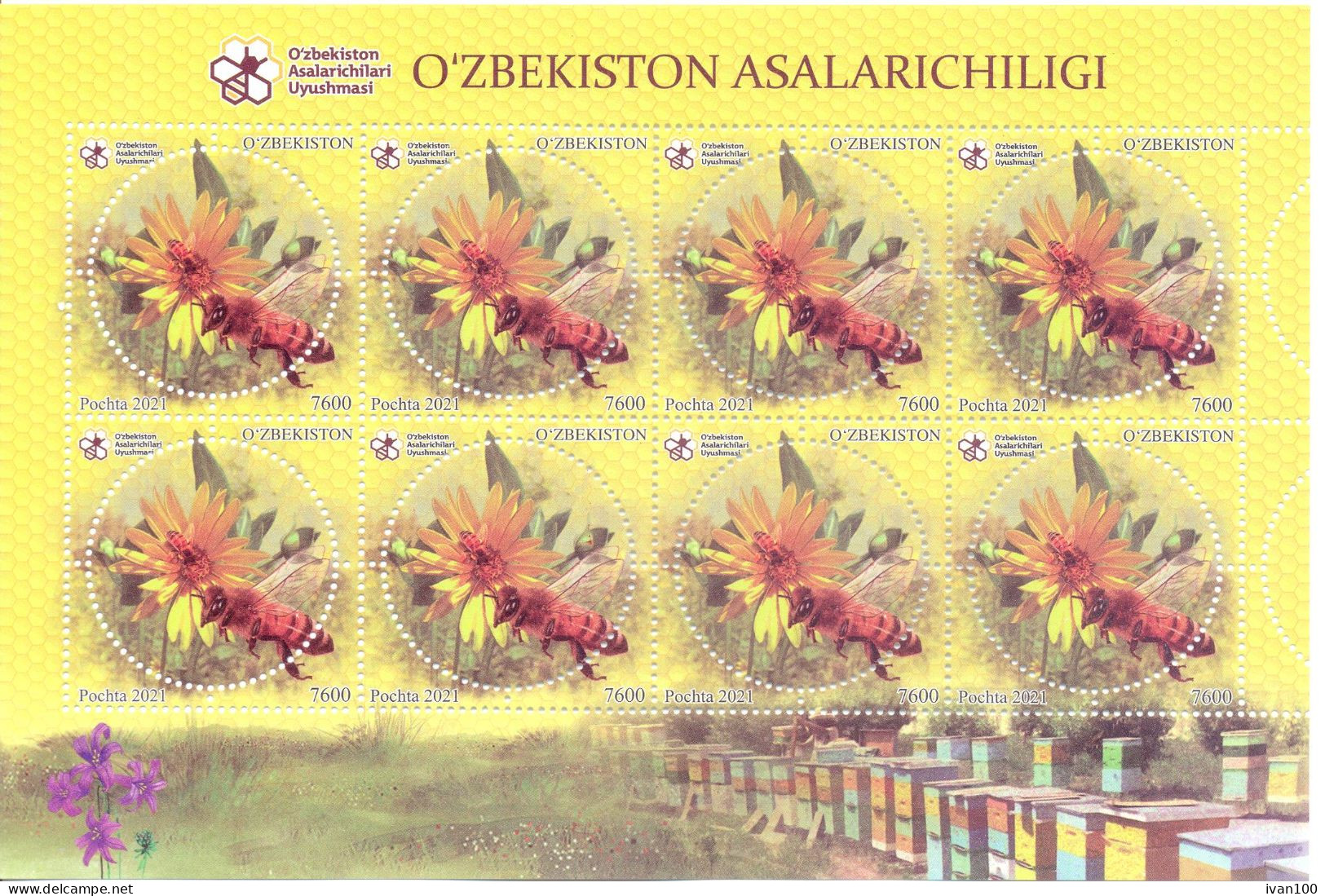 2022. Uzbekistan, Beekeeping In Uzbekistan, Sheetlet, Mint/** - Usbekistan