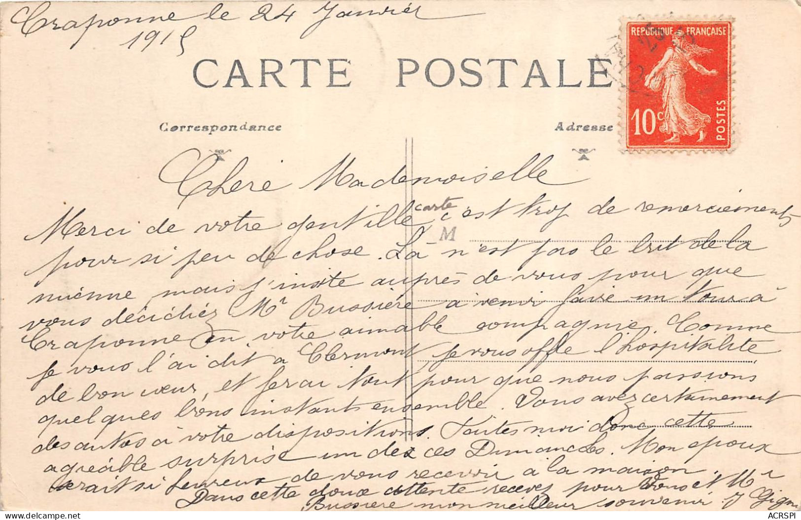 Craponne Sur Arzon Hotel De Ville (scan Recto Verso)NONO0022 - Andere & Zonder Classificatie