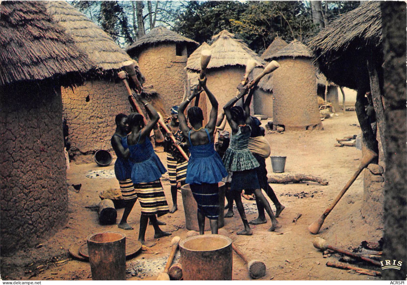  Groupe De Pileuses Preparant Le Repas Bamako Sikasso Zangaradougou (scan Recto Verso)NONO0018 - Mali