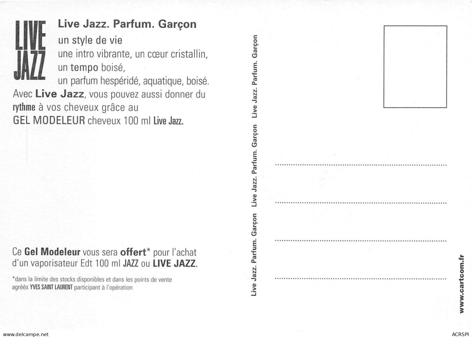 Yves Saint Laurent Live Jazz Parfum (scan Recto Verso)NONO0017 - Reclame