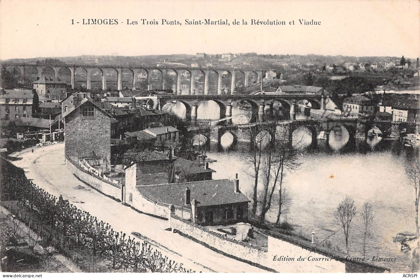 Limoges Les Trois Ponts Saint Martial De La Revolution Et Viaduc (scan Recto Verso)NONO0011 - Limoges