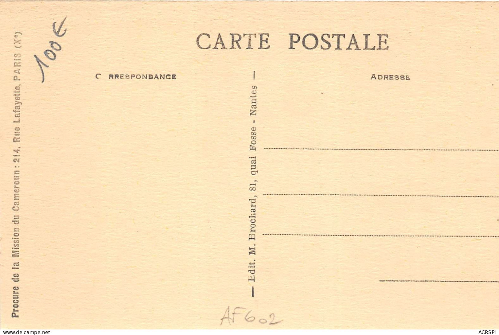 Cameroun Mission Des Pretes Du Sacre Coeur De St Quentin Enfants Paiens Collier De Coquillage(scan Recto Verso)NONO0009 - Cameroon