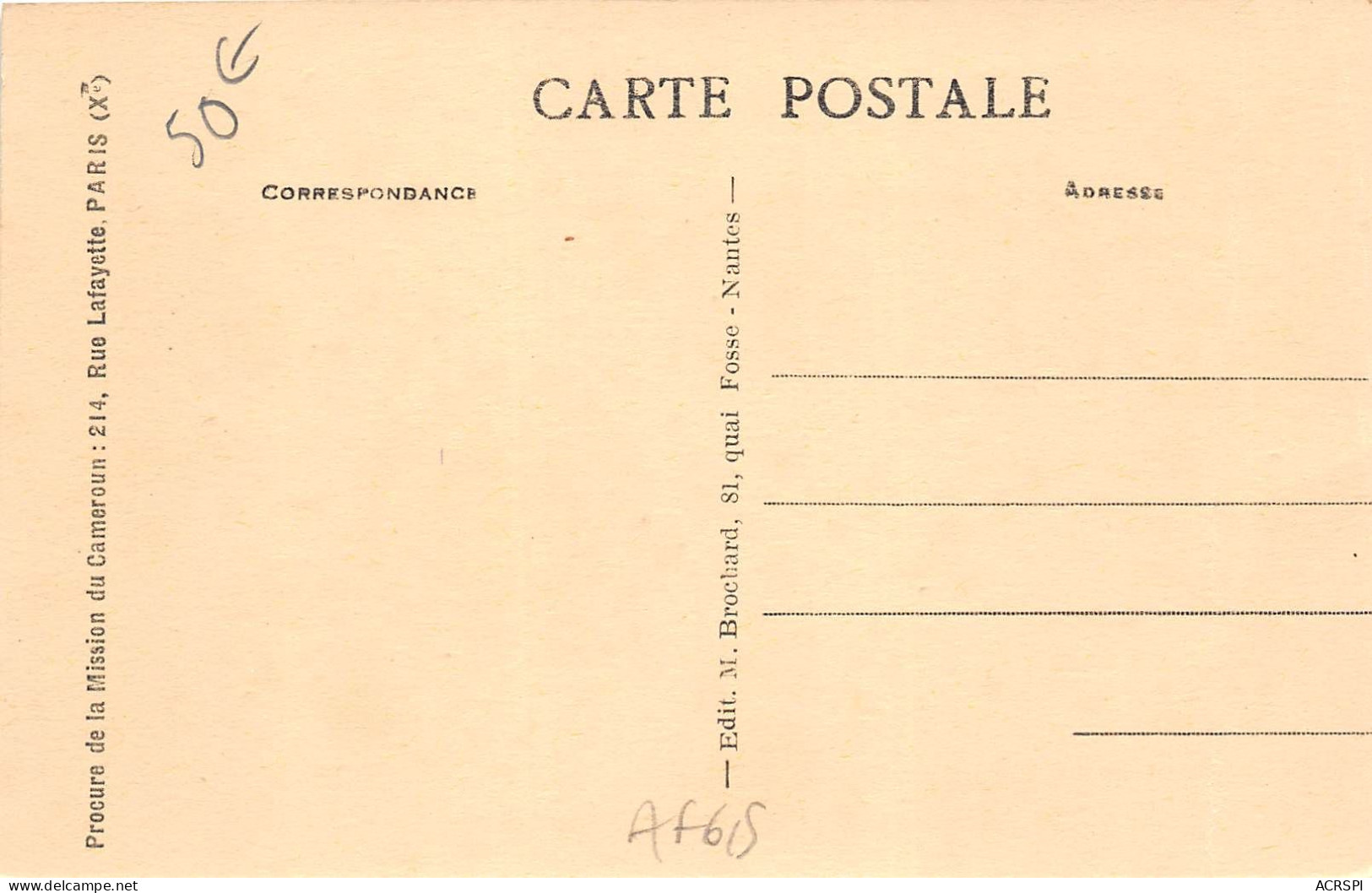 Cameroun Mission Foumban Des Pretes Du Sacre Coeur De St Quentin La Chapelle Et L Ecole(scan Recto Verso)NONO0009 - Cameroun