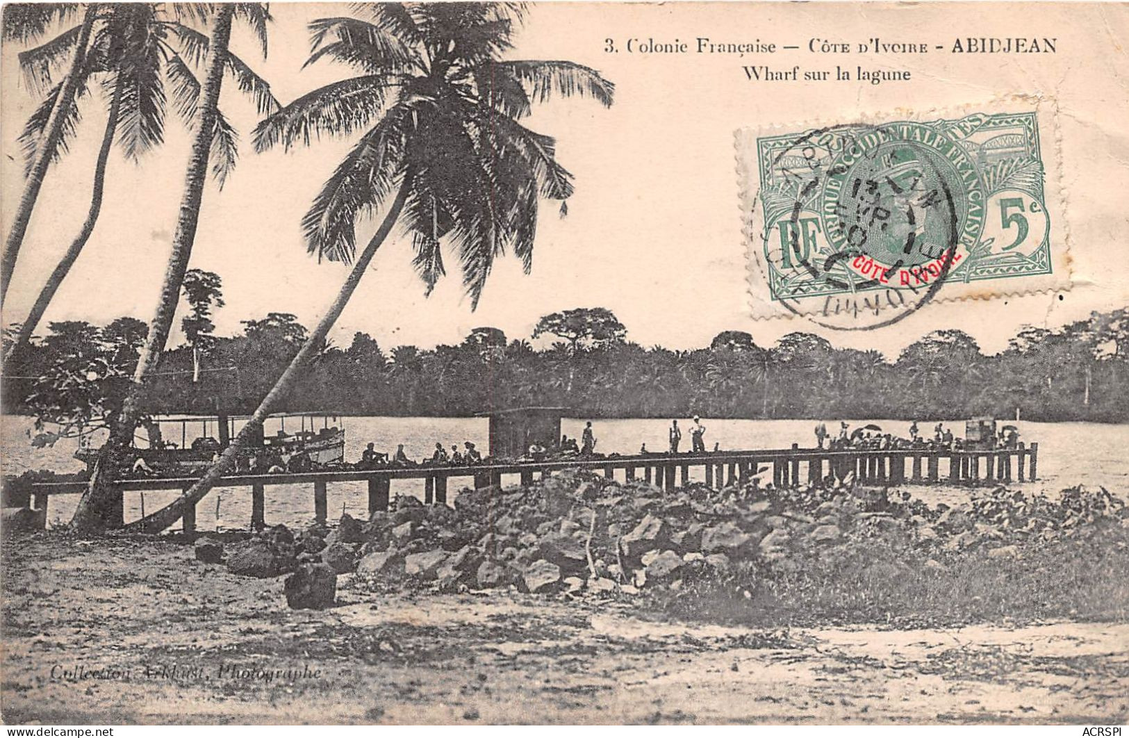 Cote D Ivoire Colonie Francaise Abidjean Wharf Sur La Lagune (scan Recto Verso)NONO0007 - Côte-d'Ivoire