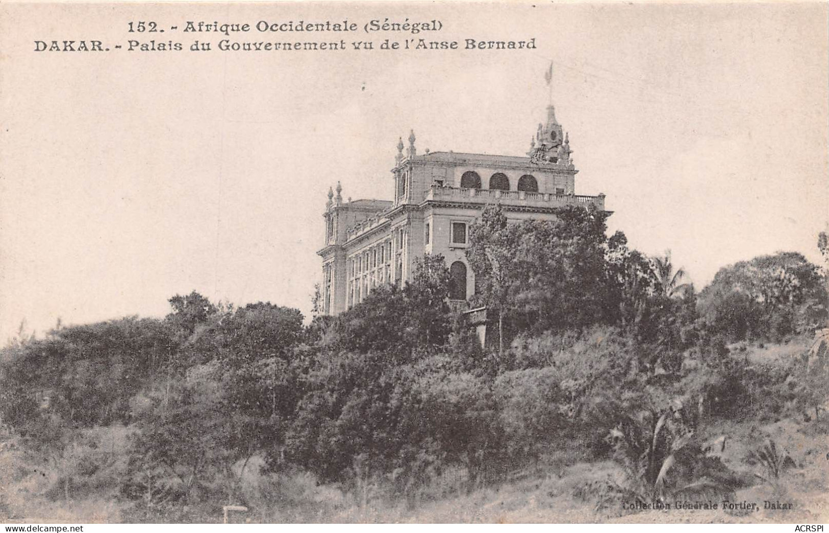 Afrique Occidentale Senegal Dakar Palais Du Gouvernement  Vu De L Anse Bernerd (scan Recto Verso)NONO0006 - Senegal