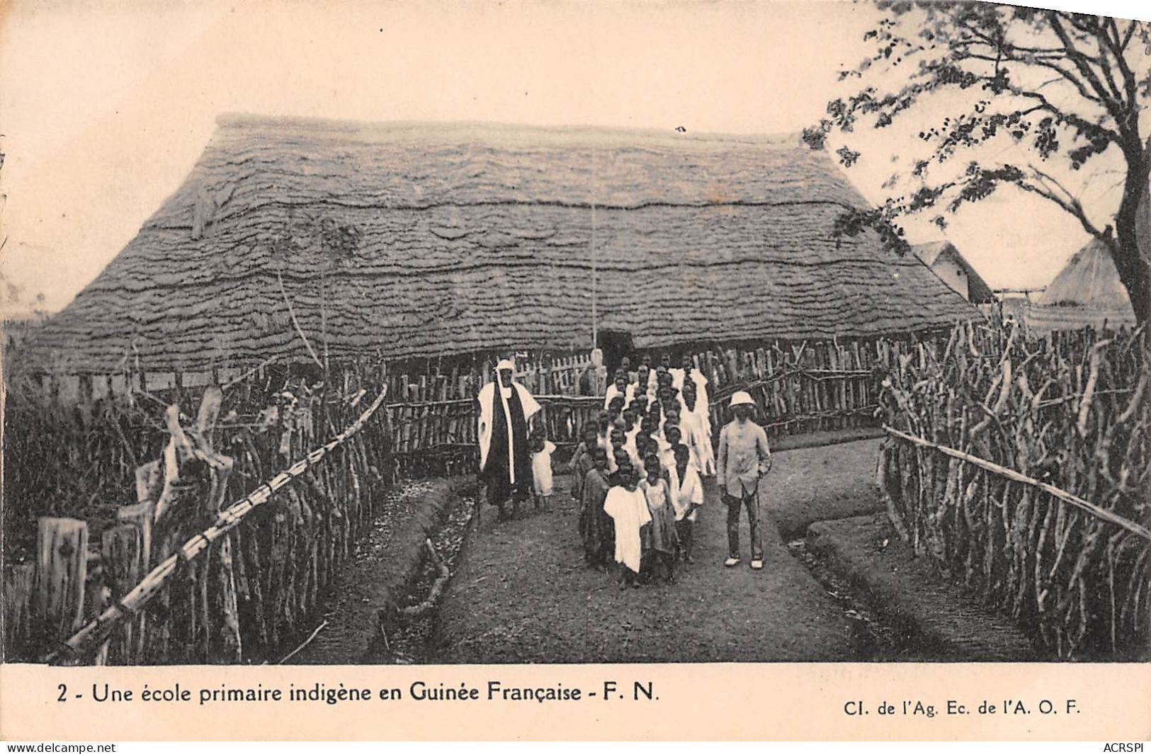Guinee AOF Une Ecole Primaire Indigene( Scan Recto Verso)NONO0005 - Guinea