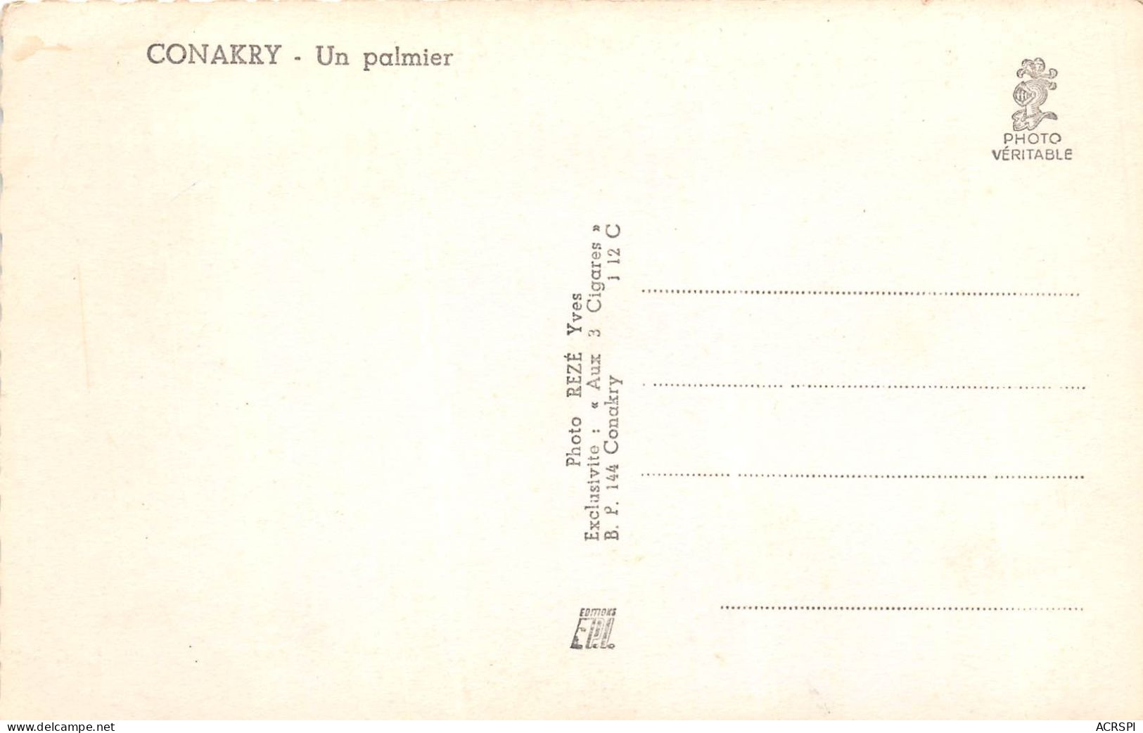 Guinee CONAKRY Un Palmier ( Scan Recto Verso)NONO0005 - Guinea