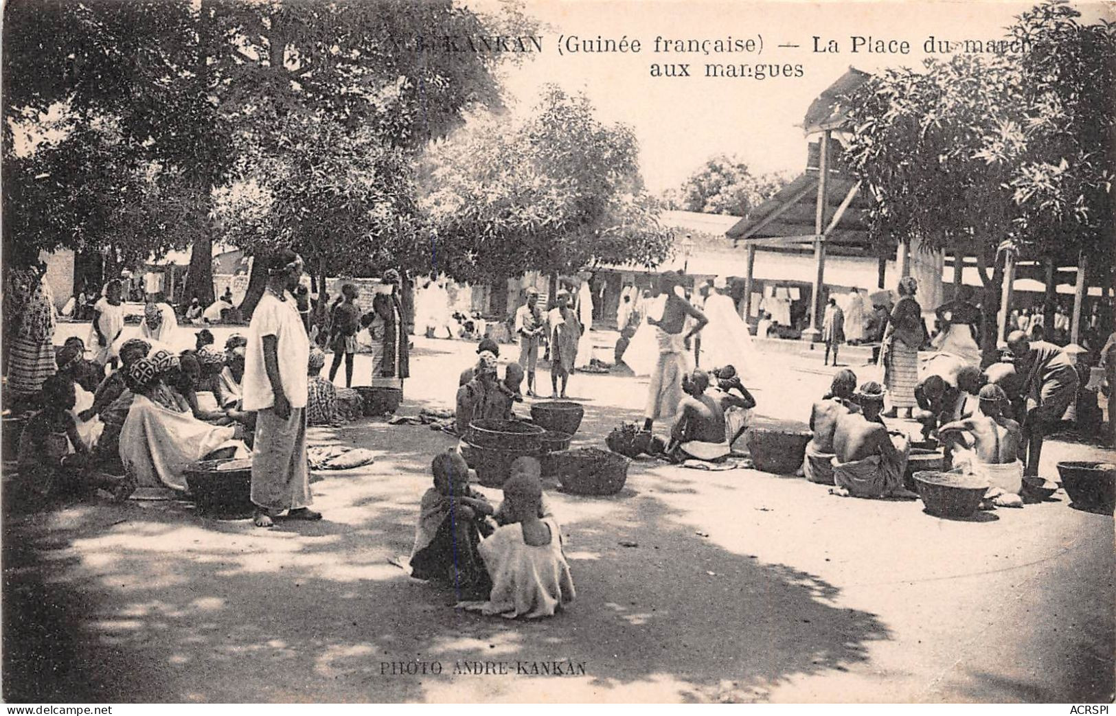 Guinee Afrique Francaise Place Du Marche Au Mangues (scan Recto Verso)NONO0005 - Guinea