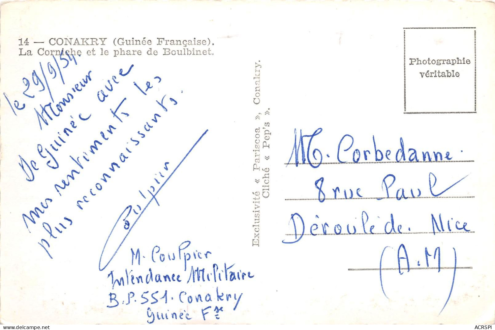 Guinee  Conakry  Corniche Et Le Phare De Boulbinet ( Scan Recto Verso)NONO0005 - Guinée
