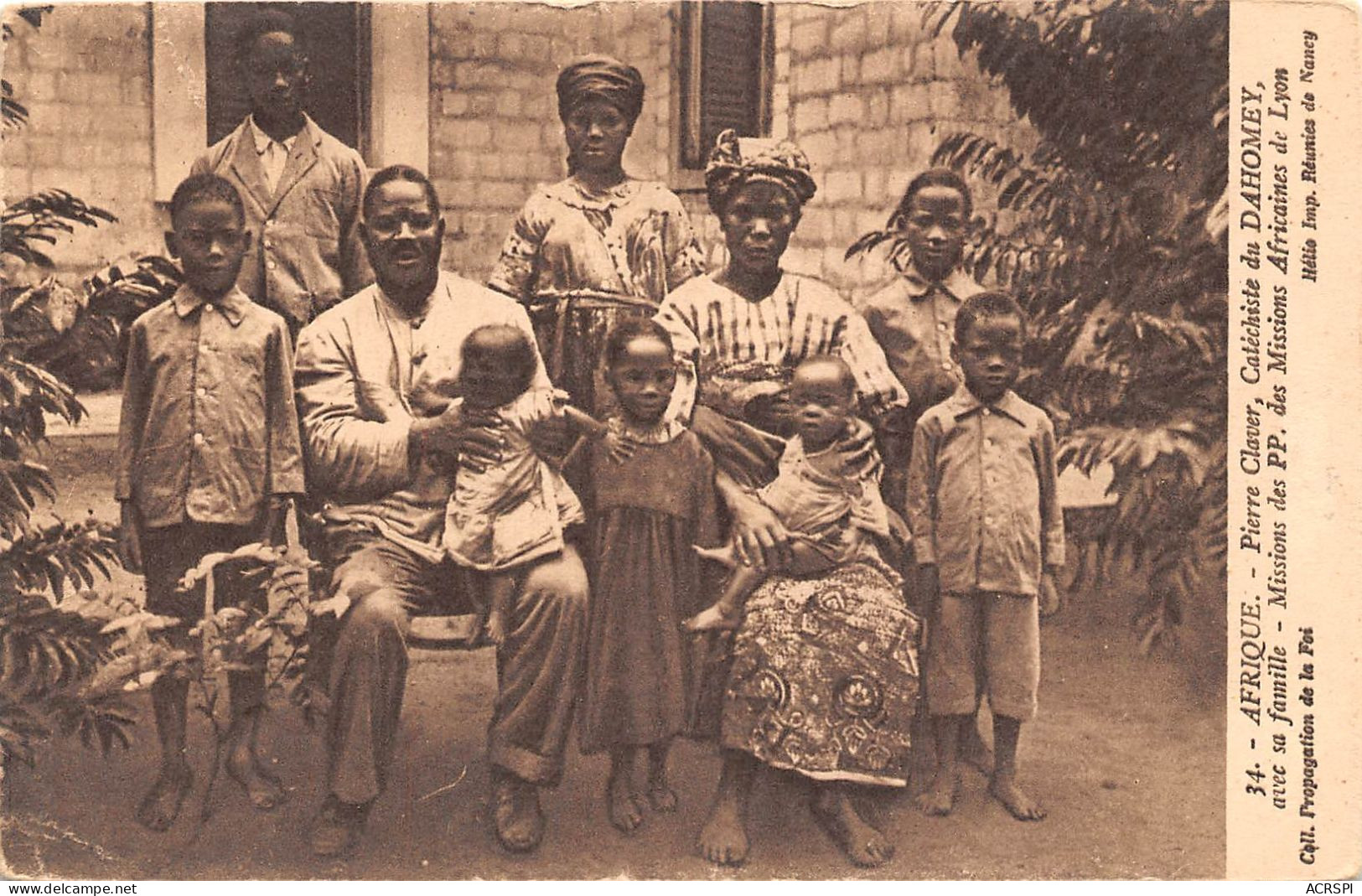 Benin DAHOMEY  Catechiste Avrec Sa Famille 2  (scan Recto Verso)NONO0001 - Benín