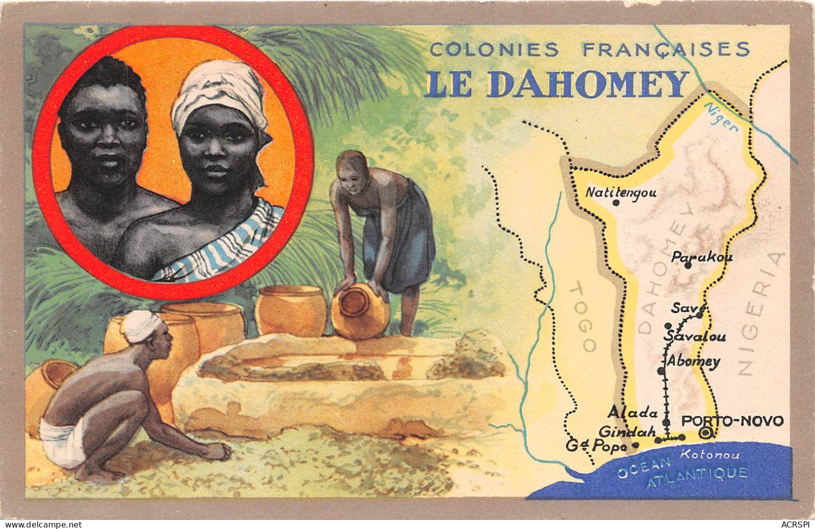 BENIN Dahomey Map Porto Novo (scan Recto Verso)NONO0001 - Benin