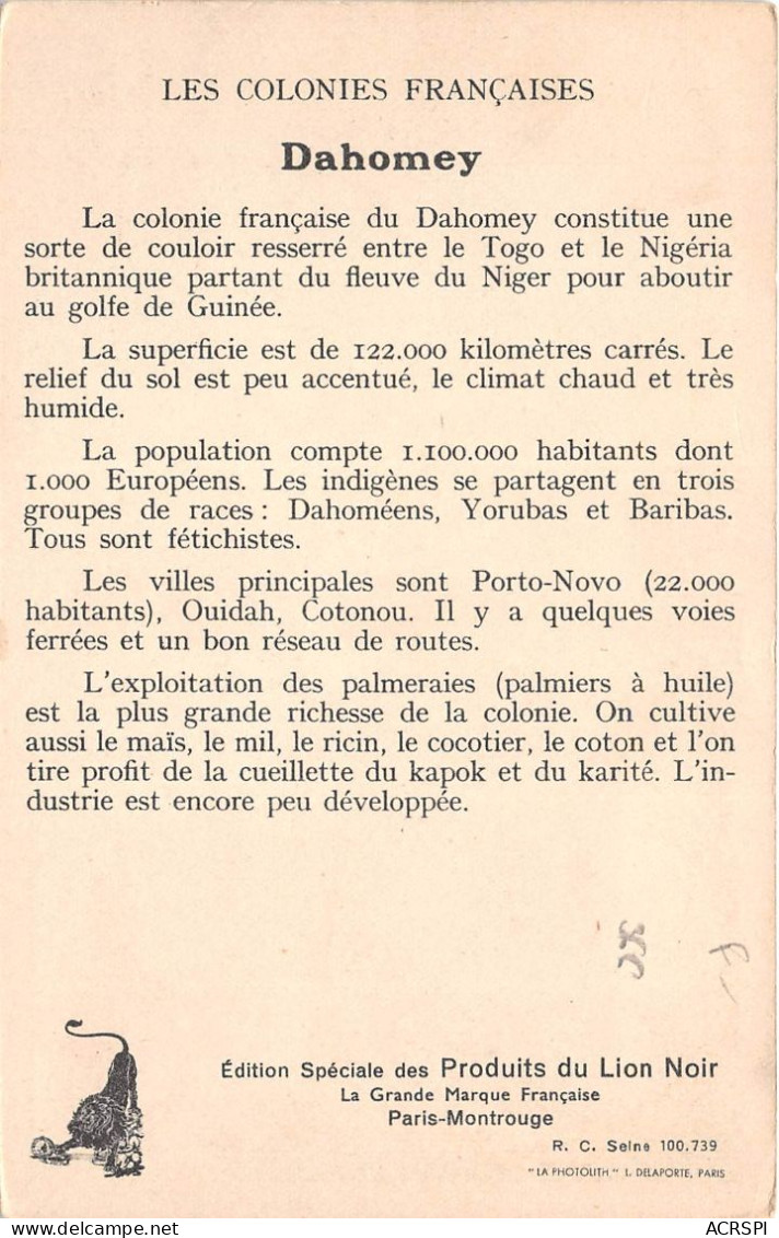 BENIN Dahomey Map Porto Novo (scan Recto Verso)NONO0001 - Benín