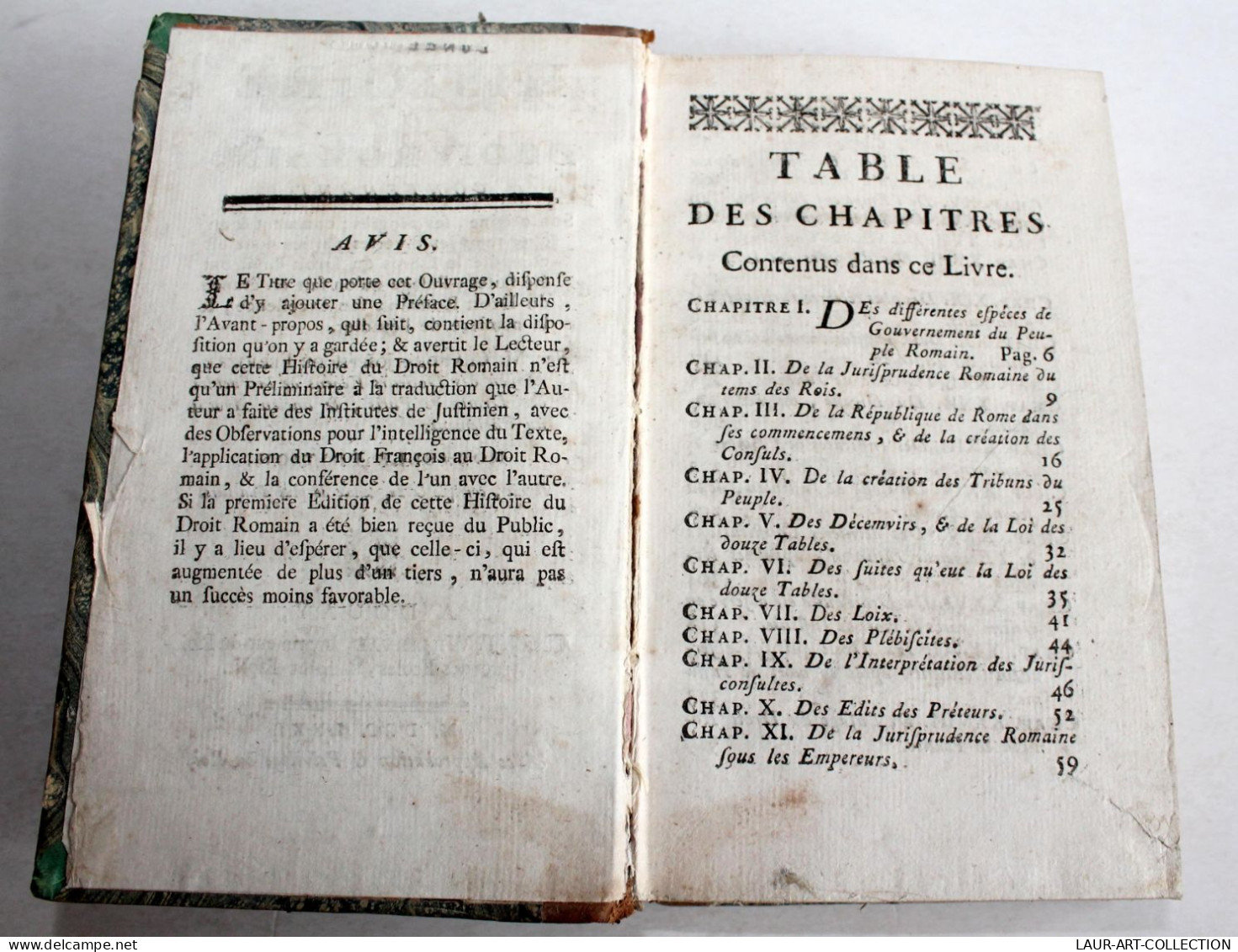 HISTOIRE DU DROIT ROMAIN, ORIGINE, Par DE FERRIERE NOUVELLE EDITION 1771 WILLERVAL, LIVRE ANCIEN XVIIIe SIECLE (2204.61) - 1701-1800