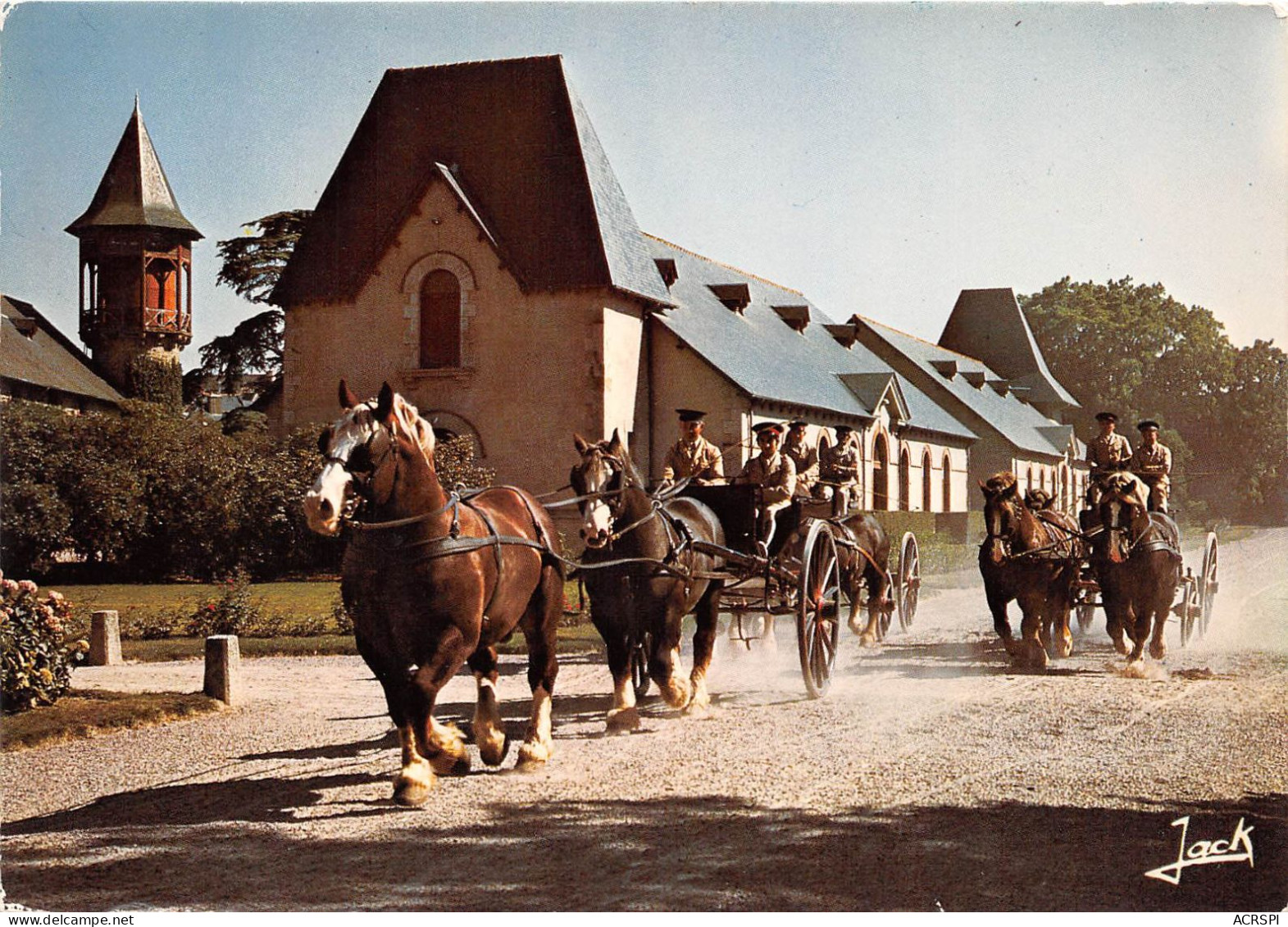 France Bretagne LAMBALLE Attelages En Tandem D Etalons Postiers Bretons   (scan Recto Verso ) Nono0046 - Lamballe