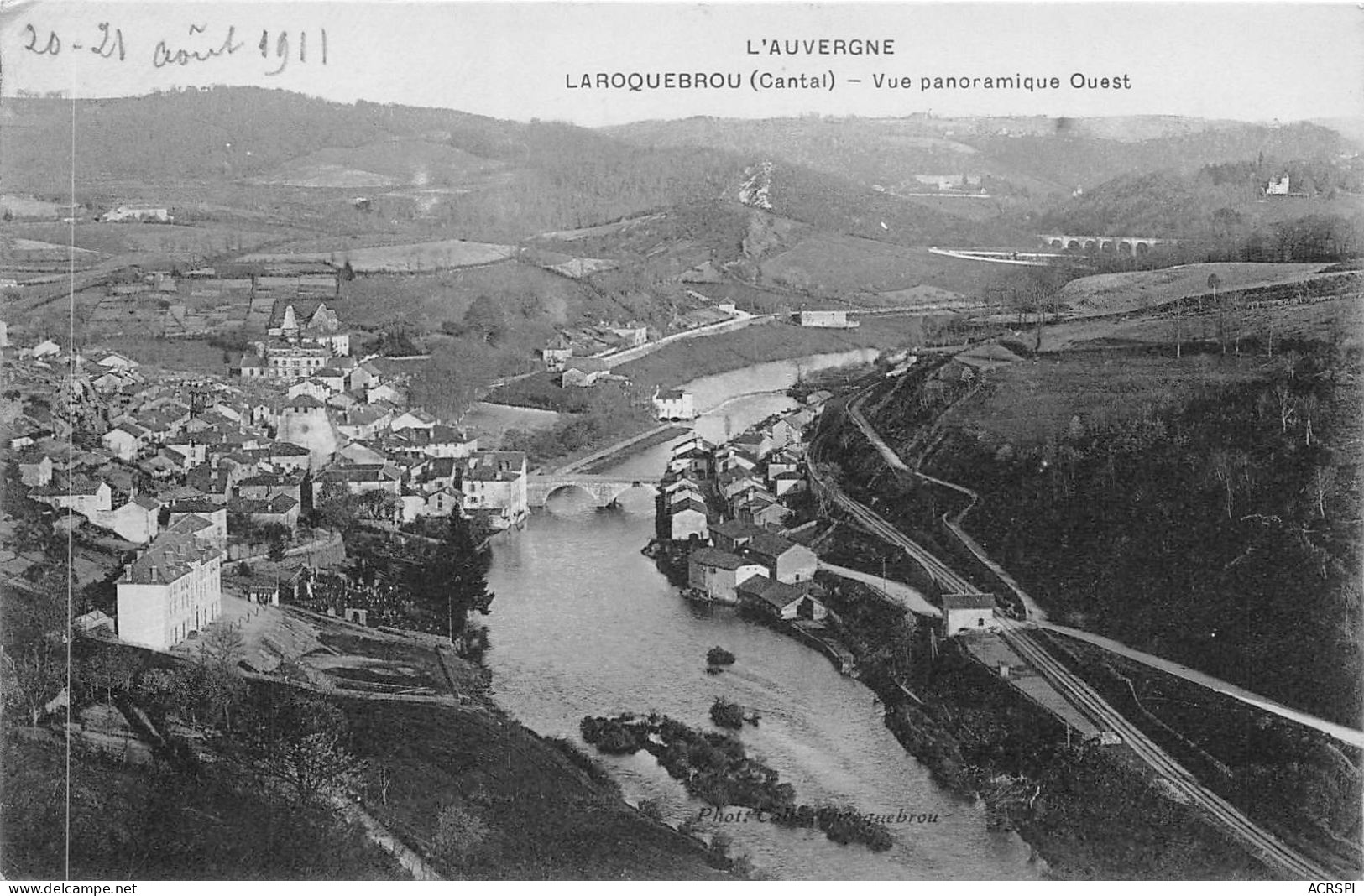 Auvergne Laroquebrou Vue Panoramique Ouest (scan Recto Verso ) Nono0043 - Auvergne