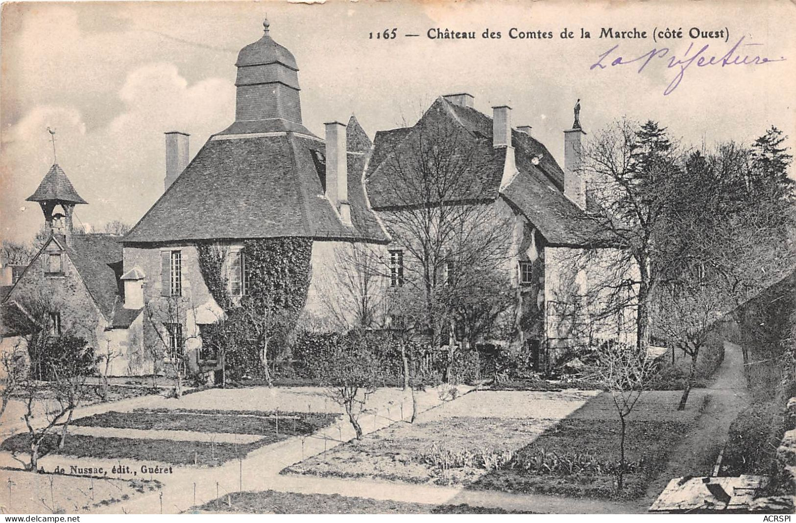 France Creuse Gueret Chateau Des Comtes De La Marche (scan Recto Verso ) Nono0042 - Guéret