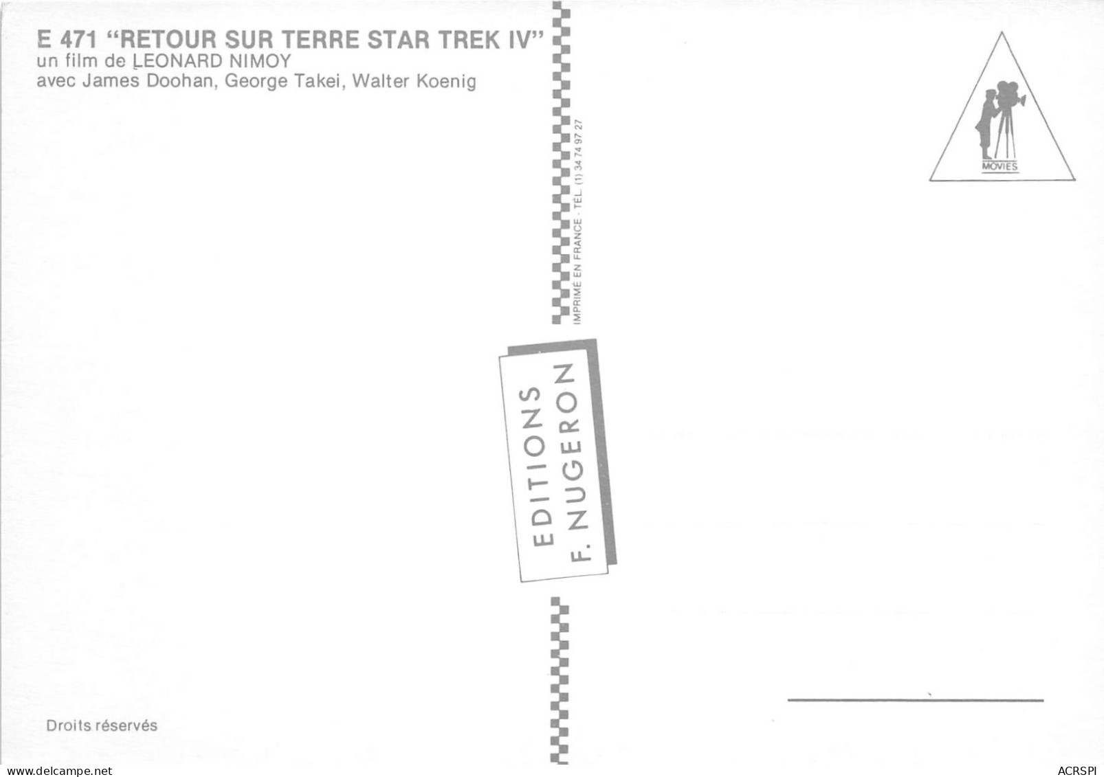 Star Trek  Retour Sur Terre  (scan Recto Verso ) Nono0041 - Other & Unclassified