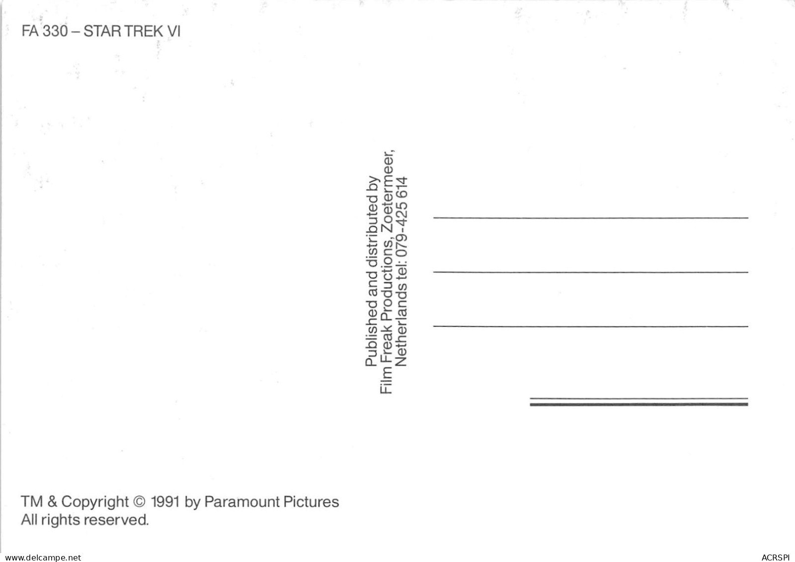 Star Trek  6(scan Recto Verso ) Nono0041 - Other & Unclassified