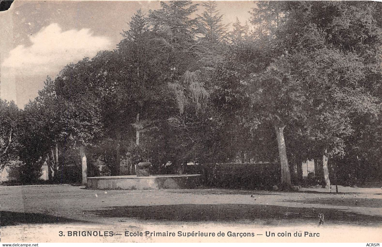 France Brignoles Var  Ecole Primaire Superieure De Garcons Un Coin Du Parc (scan Recto Verso ) Nono0040 - Brignoles