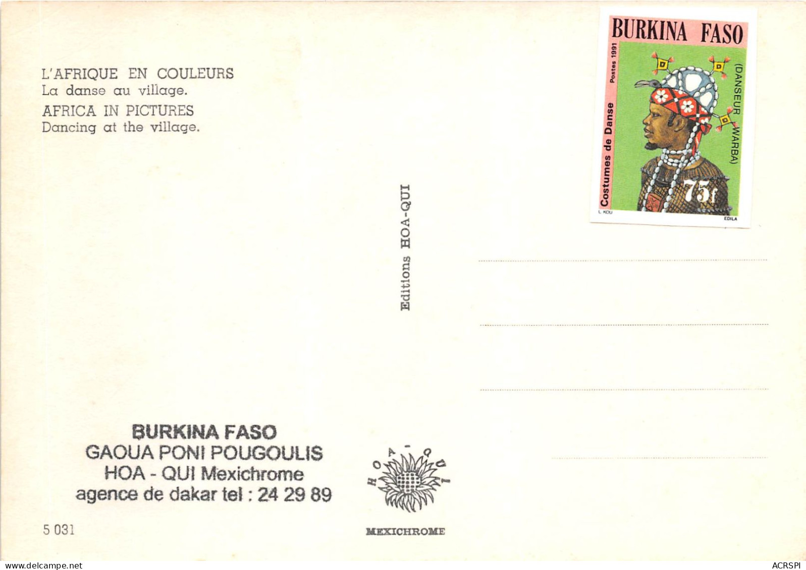 Burkina Faso Gaoua Poni Pougoulis Danse Au Village (scan Recto Verso ) Nono0039 - Burkina Faso