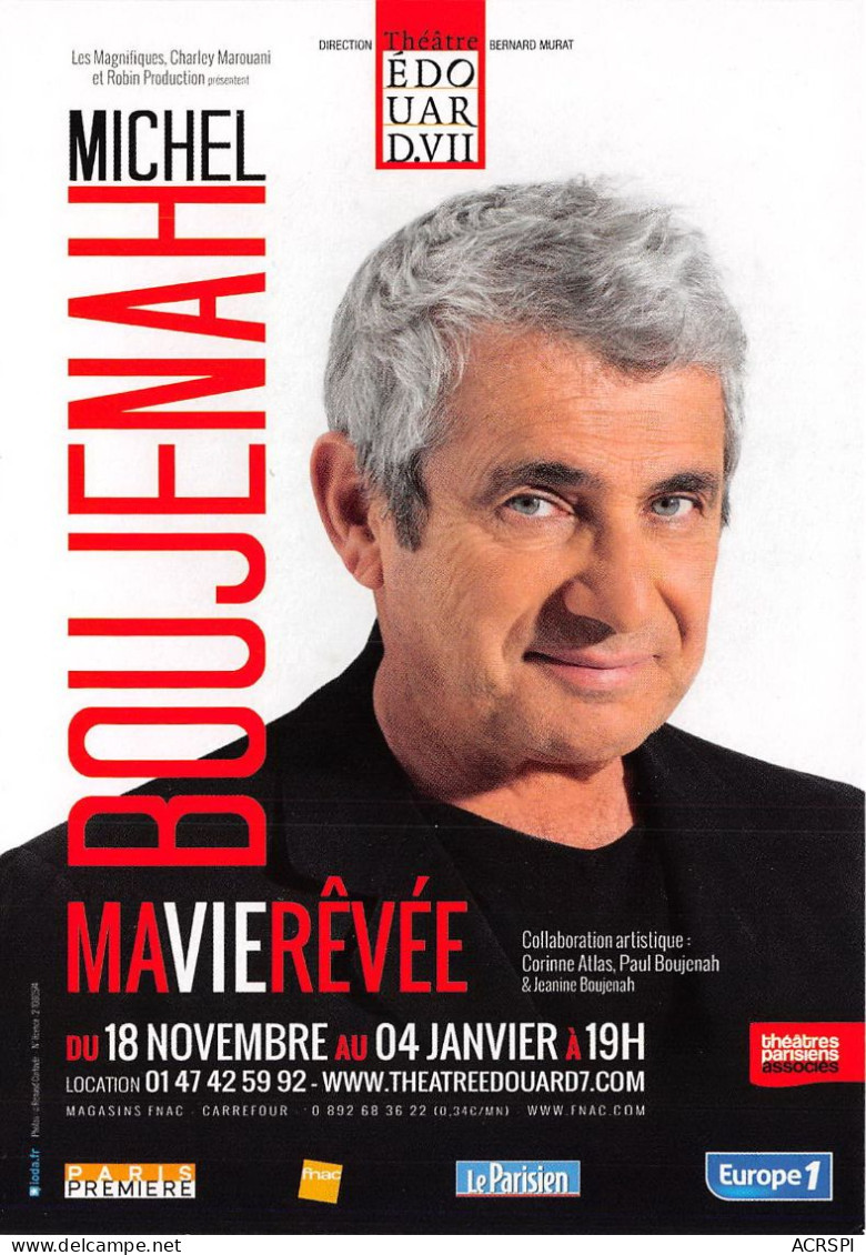 Michel Boujenah Ma Vie Revee  (scan Recto Verso ) Nono0035 - Reclame