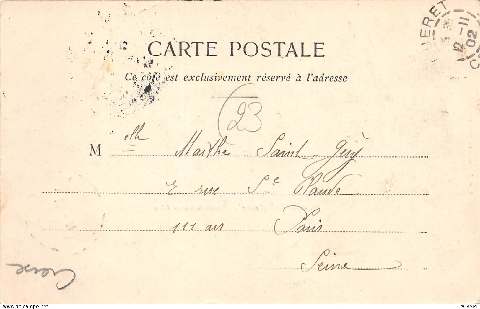 Creuse Gueret Lycee De Jeune Filles (scan Recto Verso ) Nono0033 - Guéret