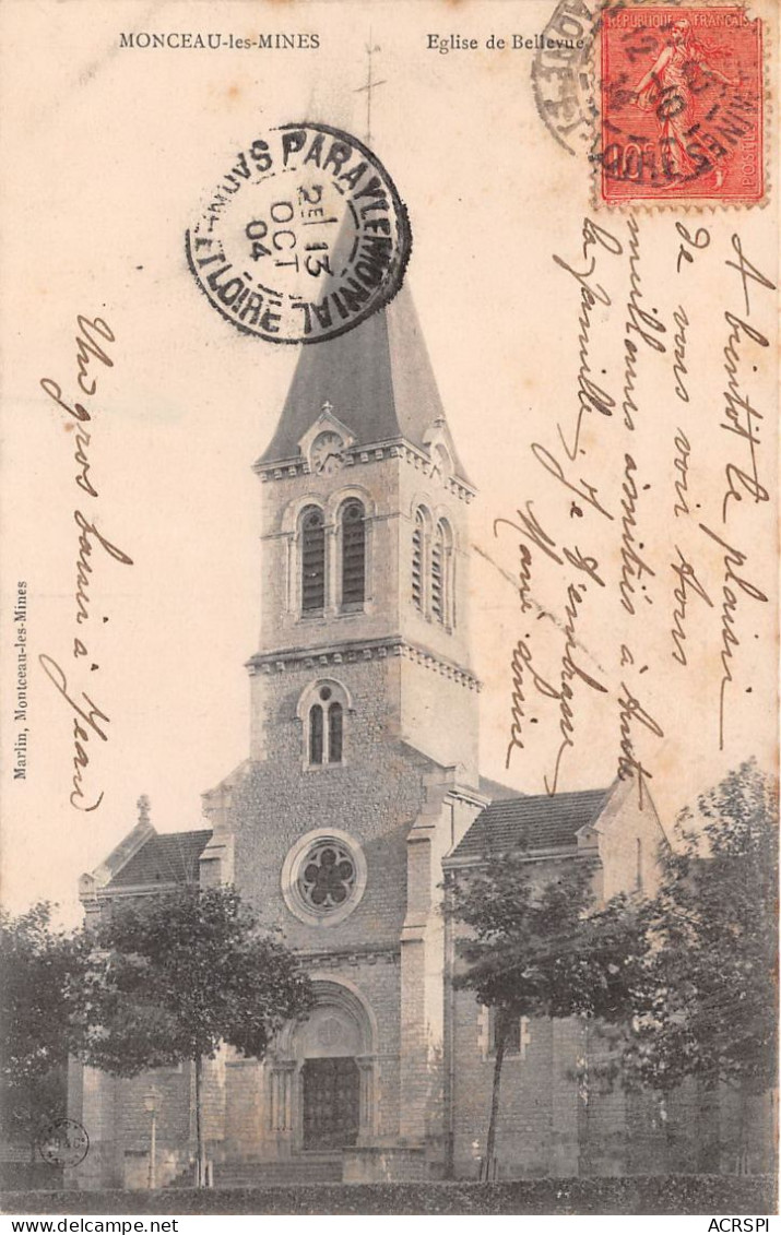 MONCEAU LES MINES Eglise De Bellevue (SCAN RECTO VERSO)NONO0084 - Montceau Les Mines