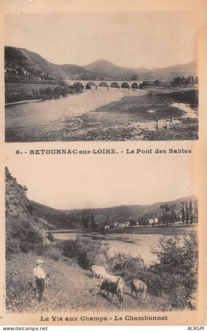 RETOURNAC SUR LOIRE Le Pont Des Sables La Vie Aux Champs Le Chambonnet(SCAN RECTO VERSO)NONO0083 - Retournac