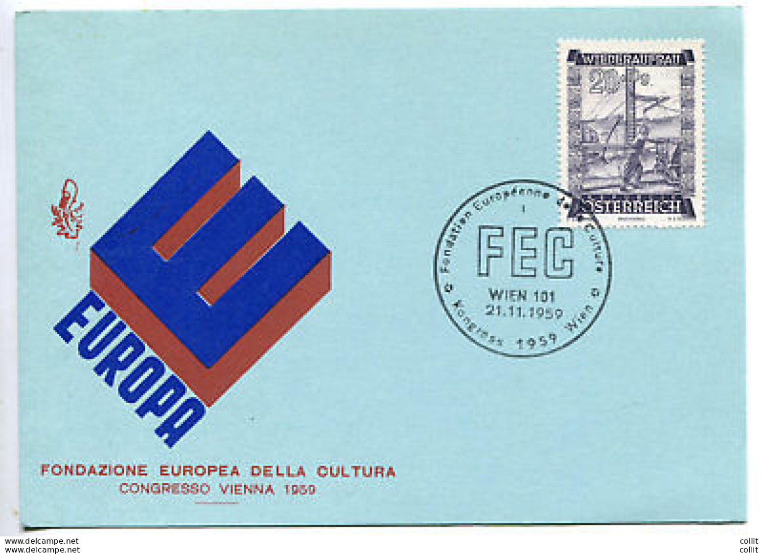 Venetia Club FDC - Austria Fondazione Europea Cultura 1959 - FDC