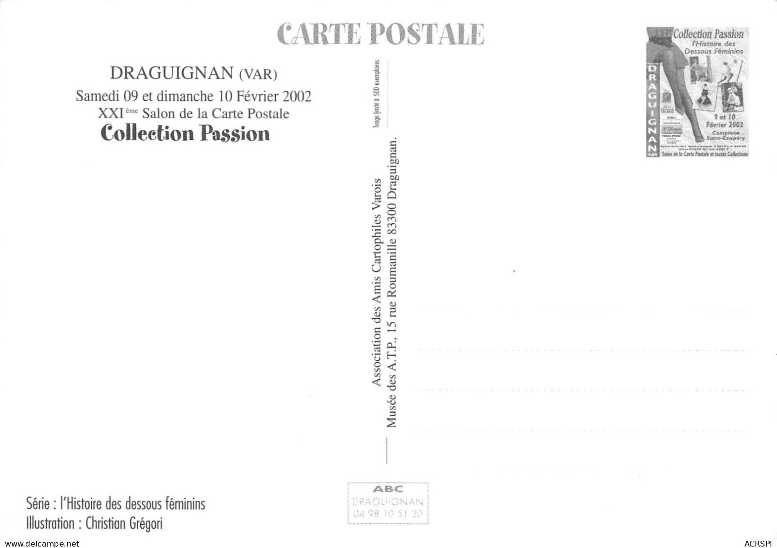 Draguignan Salon De La Carte Postale 11(SCAN RECTO VERSO)NONO0077 - Draguignan