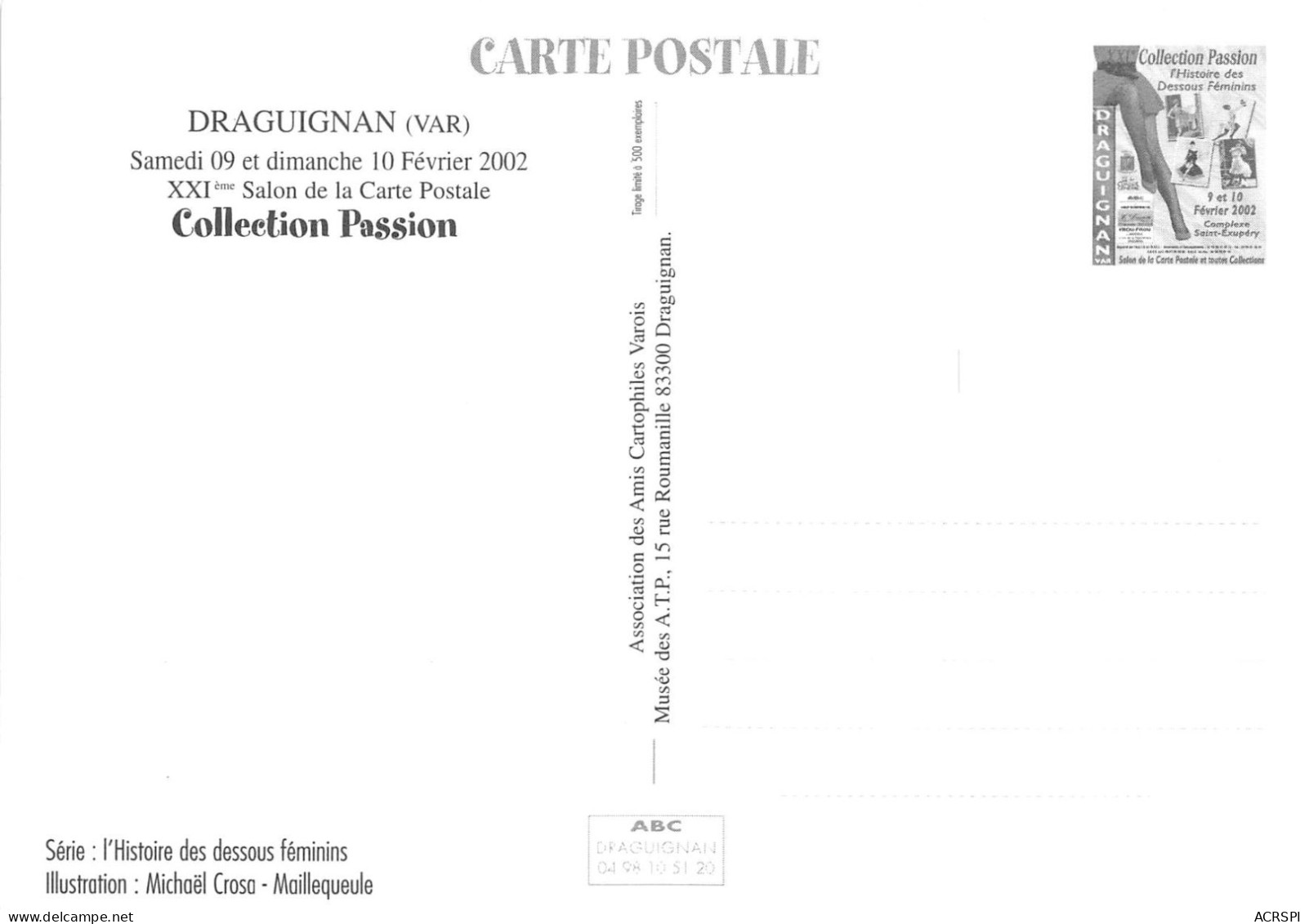 Draguignan Salon De La Carte Postale 1 (SCAN RECTO VERSO)NONO0077 - Draguignan