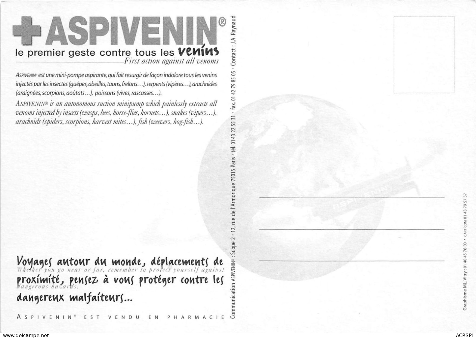 ASPIVENIN Le Premier Geste Contre Tous Les Venins(SCAN RECTO VERSO)NONO0070 - Reclame