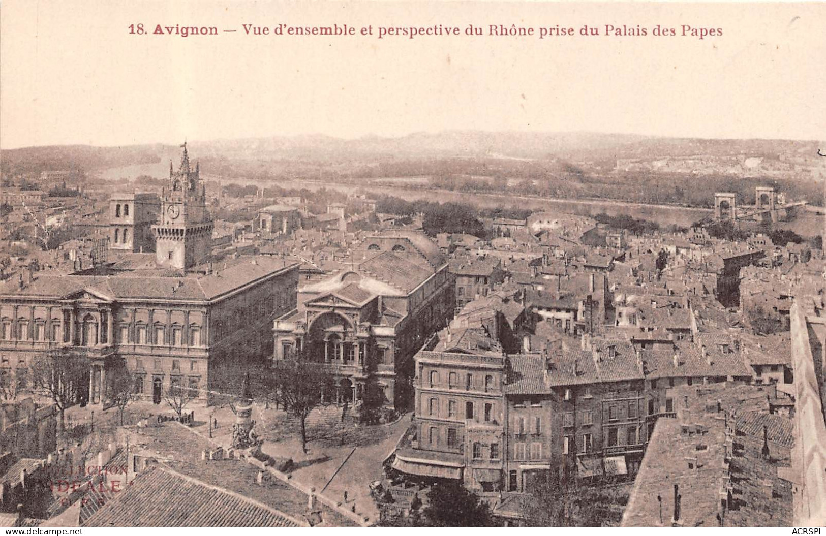 Vaucluse AVIGNON Vue D'ensemble Et Perspective Du Rhone Prise Du Palais Des Papes(SCAN RECTO VERSO)NONO0062 - Avignon