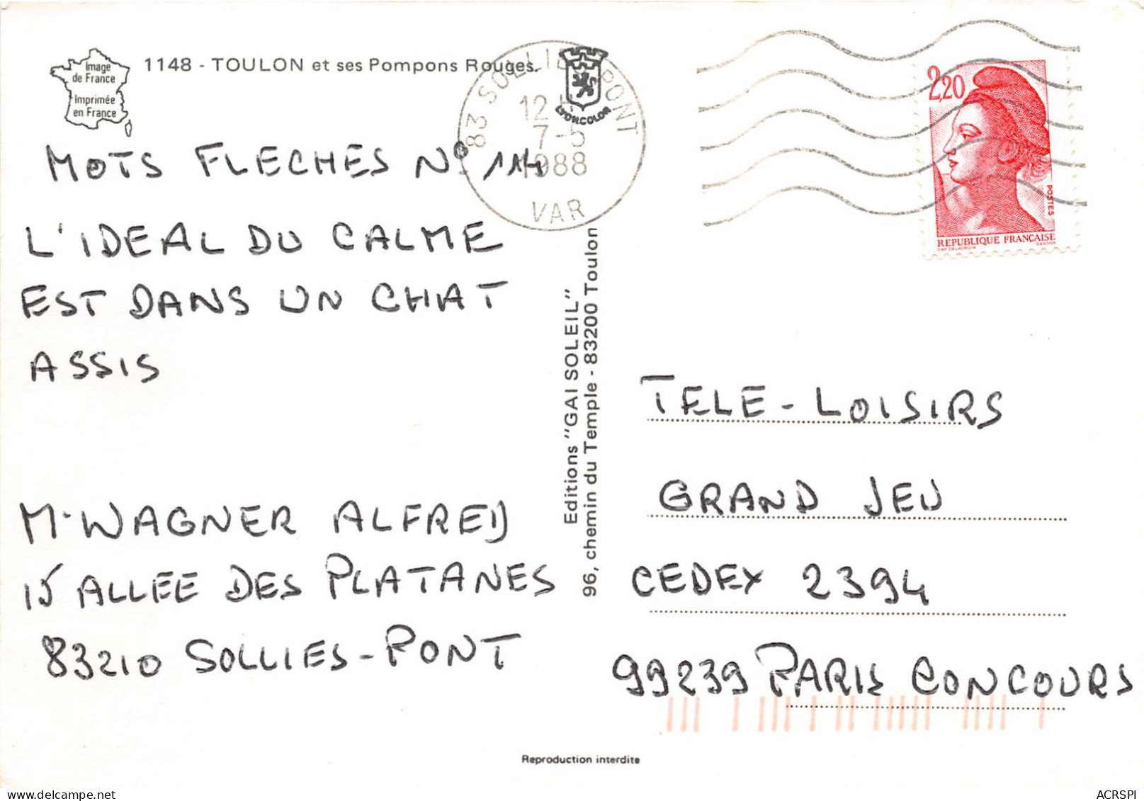 Var TOULON Et Ses Pompons Rouges(SCAN RECTO VERSO)NONO0063 - Toulon