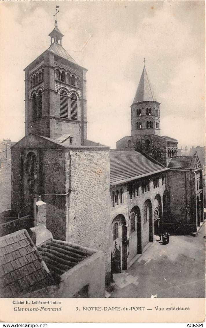 Puy De Dome CLERMONT FERRAND Notre Dame Du Port Vue Exterieure(SCAN RECTO VERSO) NONO0058 - Clermont Ferrand