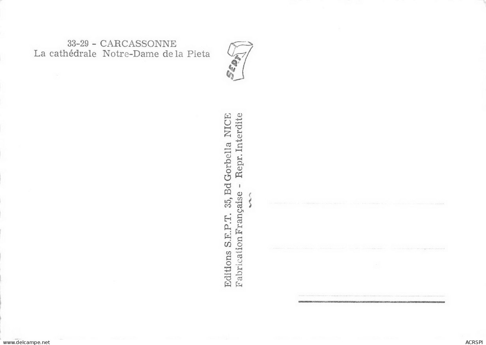 CARCASSONNE église Cathédrale  Saint NAZAIRE  La Pieta   34 (scan Recto Verso)nono0106 - Carcassonne