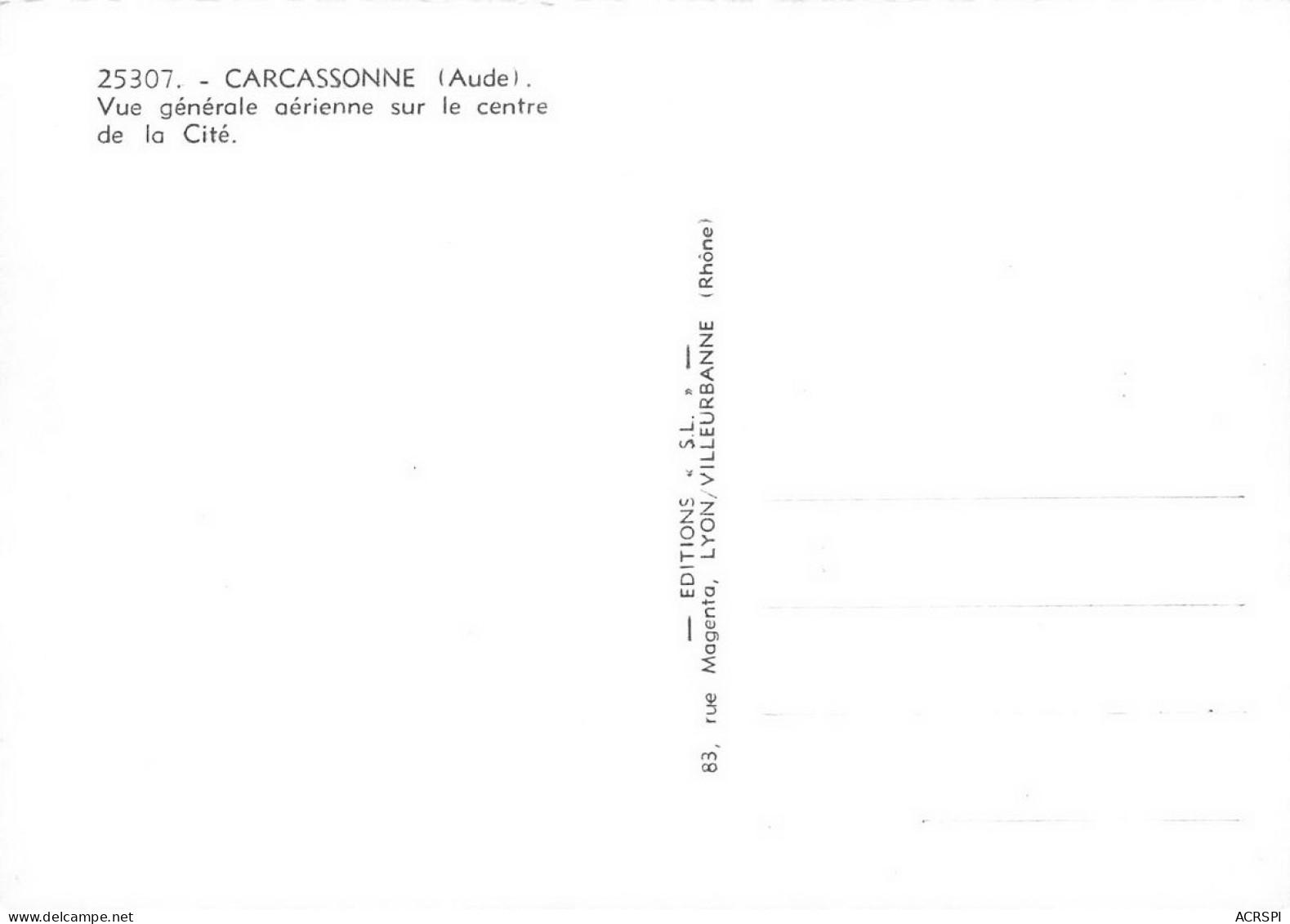 CARCASSONNE  Vue Aerienne  14 (scan Recto Verso)nono0106 - Carcassonne