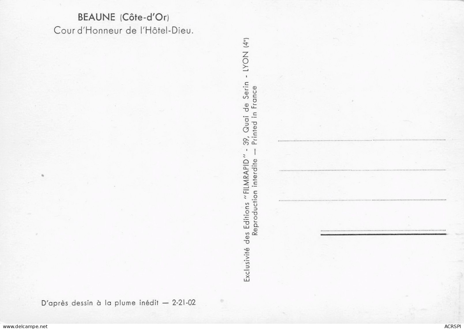 Hospices De BEAUNE  L'hotel Dieu Cour D'honneur  2 (scan Recto Verso)nono0105 - Beaune