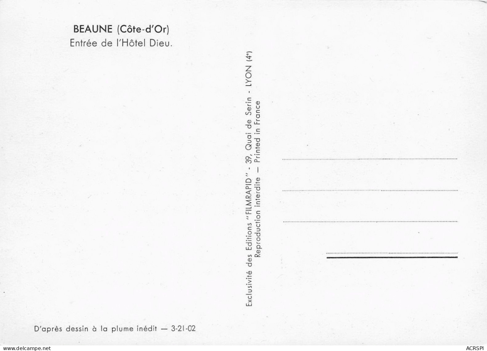 Hospices De BEAUNE  L'hotel Dieu L'entrée   3 (scan Recto Verso)nono0105 - Beaune