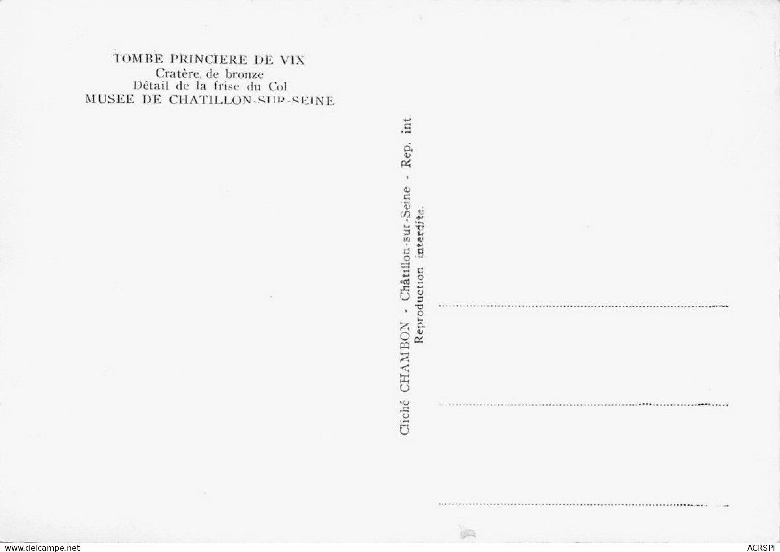 CHATILLON SUR SEINE  MUSEE  Tombe De VIX Cratère De Bronze Détail Du Col  2 (scan Recto Verso)nono0103 - Chatillon Sur Seine