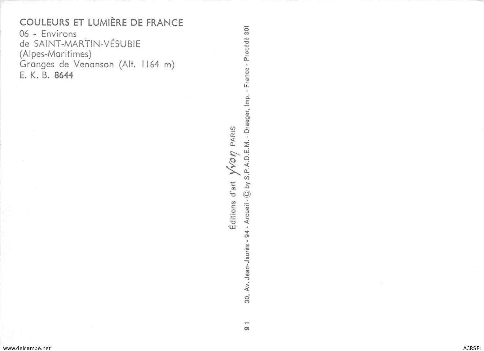 Couleurs Et Lumiere De France Environs De SAINT MARTIN VESUBIE Granges De Venanson(SCAN RECTO VERSO)NONO0098 - Saint-Martin-Vésubie