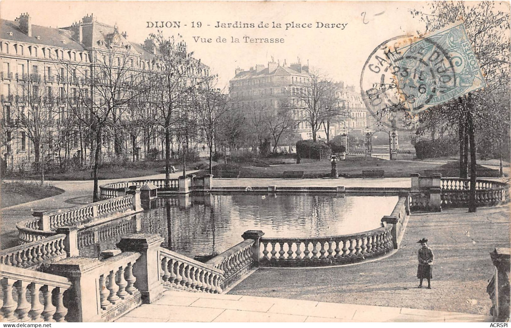 DIJON Jardins De La Place Darcy Vue De La Terrasse (SCAN RECTO VERSO)NONO0094 - Dijon